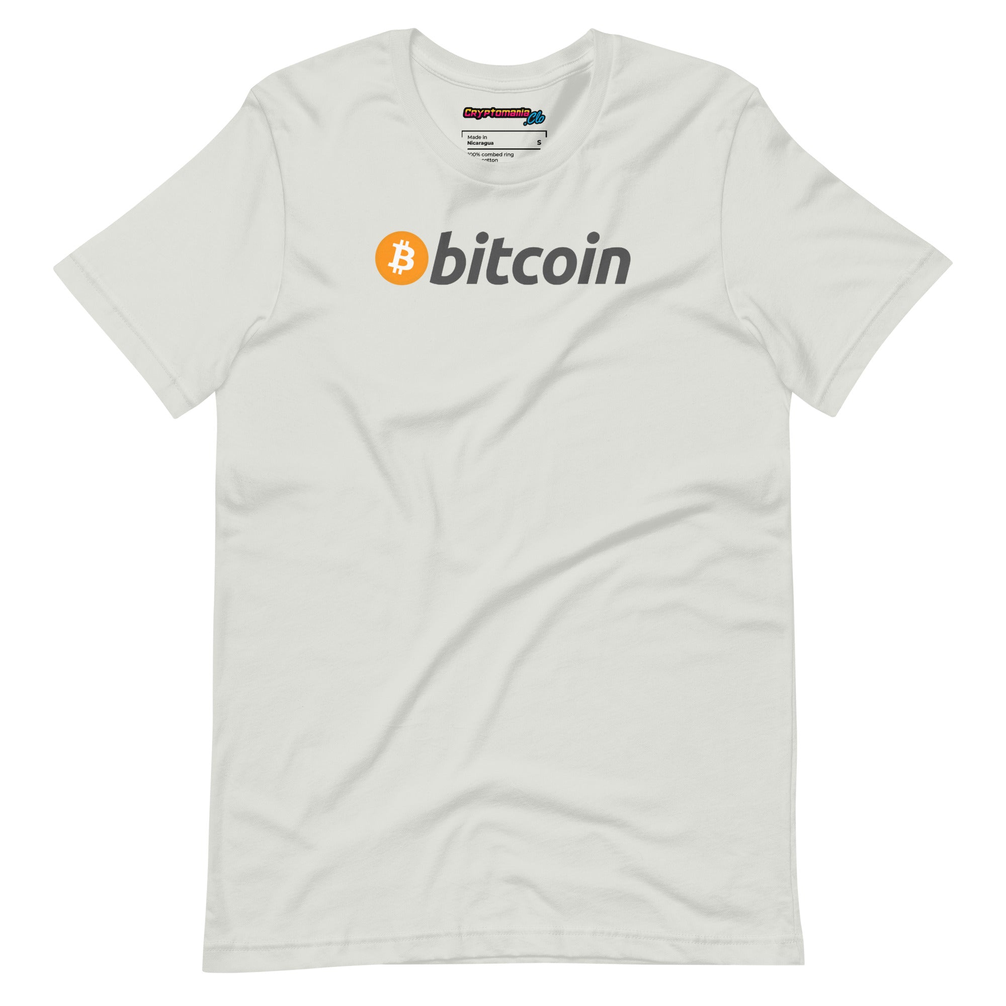 BITCOIN (BTC) LOGO NAME T-SHIRT (SILVER GREY)