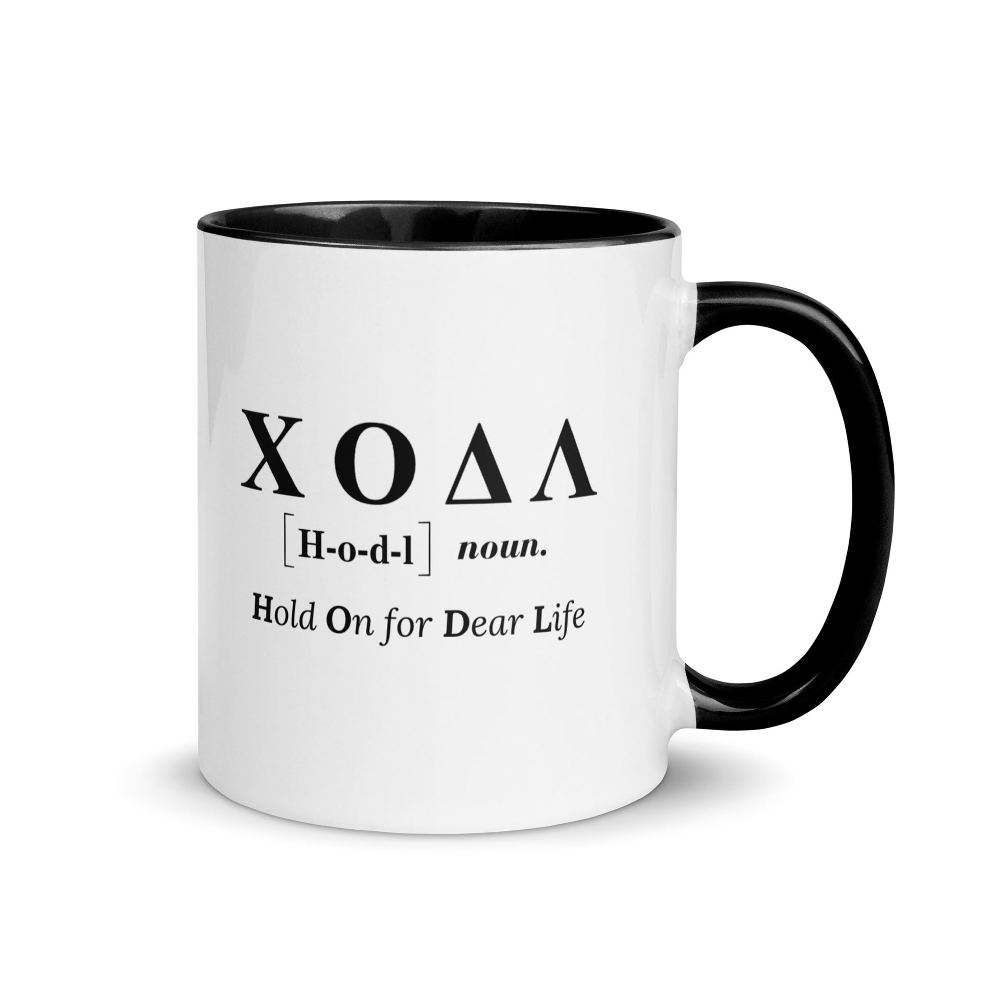 HODL IN GREEK MUG